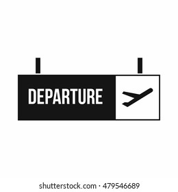 Airport departure sign icon in simple style isolated on white background vector illustration