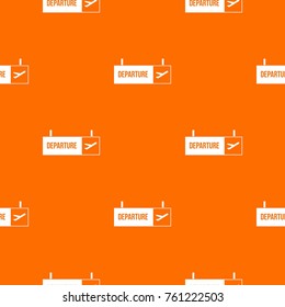 Airport departure sign pattern repeat seamless in orange color for any design. Vector geometric illustration