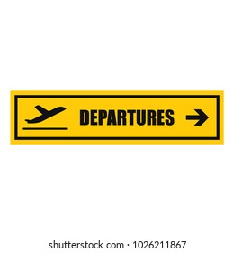 airport departures sign, vector icon  
