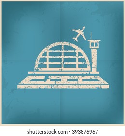 Airport design on old background,vector