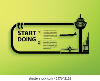 Airport Design and text box,vector