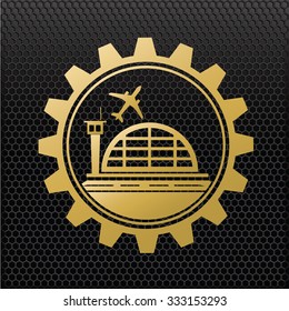 Airport design,golden concept,clean vector