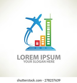 Airport design,logo template,colour concept design,clean vector