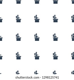 airport desk icon pattern seamless white background. Editable filled airport desk icon. airport desk icon pattern for web and mobile.