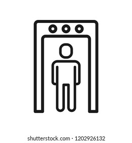 Airport detector gate. Line vector. Simple design. Isolate on white background.