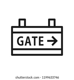 Airport direction gate. Simple flat design. Isolate on white background.