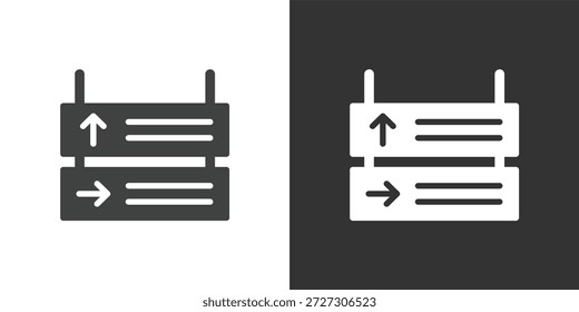Symbol "Airport Directional Signage". Symbol für durchgezogene Glyphenserie