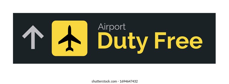 Airport duty free sign icon. Travel label vector duty free symbol