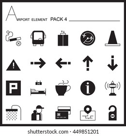 Airport Element Line Icon Set 4.Mono pack.Graphic vector logo set.Pictogram design.