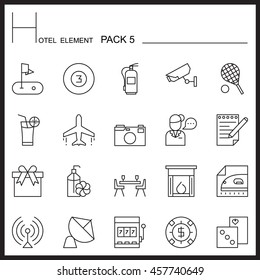 Airport Element Line Icon Set 5.Mono pack.Graphic vector logo set.Pictogram design.
