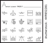Airport Element Line Icon Set.Pack 1.Mono pack.Graphic vector logo set