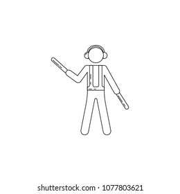airport employee illustration. Element of airport for mobile concept and web apps. Thin line illustration of airport employee can be used for web and mobile. Premium icon on white background