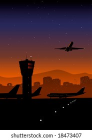 airport in the evening 1