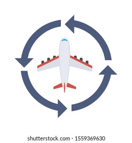 Airport flat icons for aircraft  & airline 