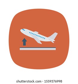 Airport flat icons for aircraft  & flight 