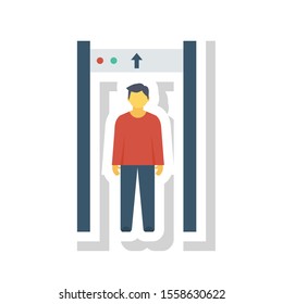 Airport flat icons for check & security 