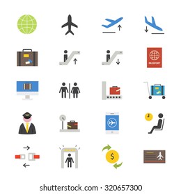Airport Flat Icons color