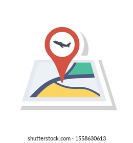 Airport flat icons for map  & direction 