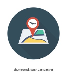 Airport flat icons for map  & direction 