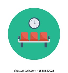 Airport flat icons for seat  & waiting 