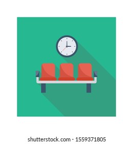 Airport flat icons for seat  & waiting 