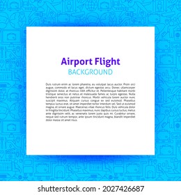 Airport Flight Paper Template. Vector Illustration of Outline Design.