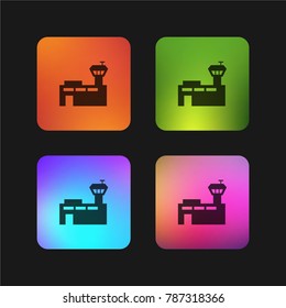 Airport four color gradient app icon design