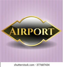 Airport gold shiny emblem