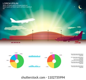 airport ground service are preparing a passenger plane for takeoff