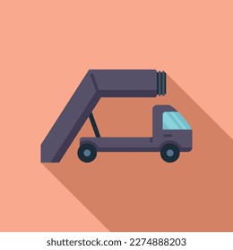 Airport ground support icon flat vector. Truck equipment. Runway bus