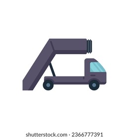 Airport ground support icon flat vector. Truck equipment. Runway bus isolated