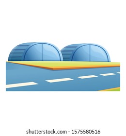 Airport hangar icon. Cartoon of airport hangar vector icon for web design isolated on white background
