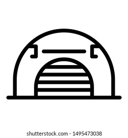 Airport hangar icon. Outline airport hangar vector icon for web design isolated on white background