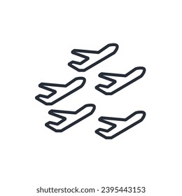 airport hub icon. vector.Editable stroke.linear style sign for use web design,logo.Symbol illustration.