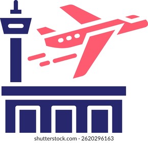 Airport Icon Fill Vector Illustration