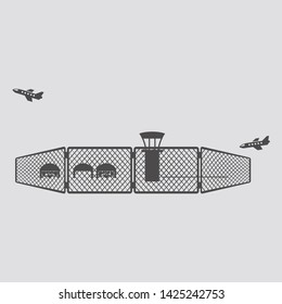 Airport icon in flat style.Vector illustration.