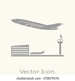 Airport icon isolated sign symbol and flat style for app, web and digital design. Vector illustration.