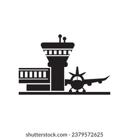 Airport icon logo vector design template illustration