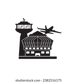 Airport icon logo vector design template illustration