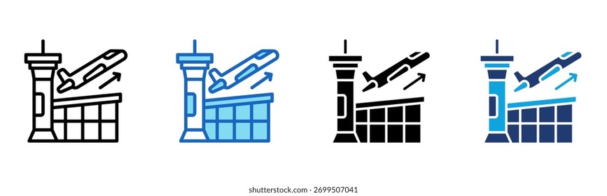 Airport Icon Multi Style Vector Illustration