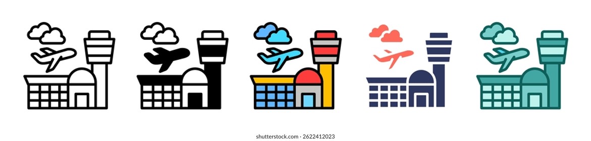 Airport Icon Multiple Vector Illustration