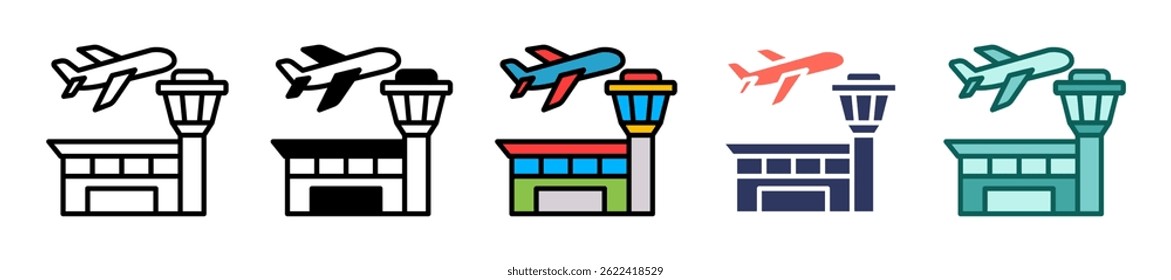 Airport Icon Multiple Vector Illustration