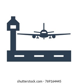 Airport icon on white background. Vector illustration.