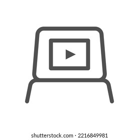 Flughafensymbol-Umriss und Linearvektor.

