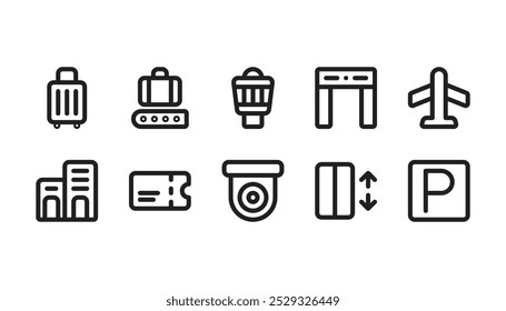airport icon pack line style