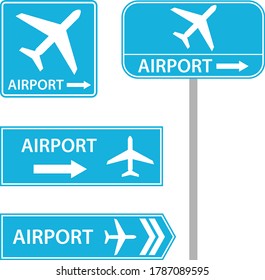 Airport icon. Pointer sign towards the airport. Vector, cartoon illustration. Vector.