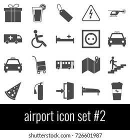 Airport. Icon set 2. Gray icon on white background.