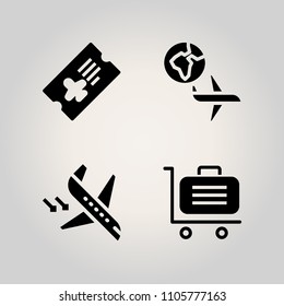 Airport icon set. advertising, background, object and flight illustration vector icons for web and design