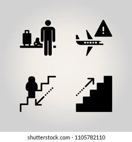 Airport icon set. belt, tag, background and case illustration vector icons for web and design