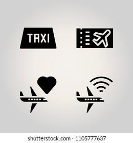 Airport icon set. blue, cab, web and pass illustration vector icons for web and design